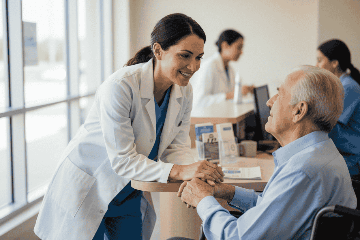 Healthcare provider discussing diabetes management with patient.